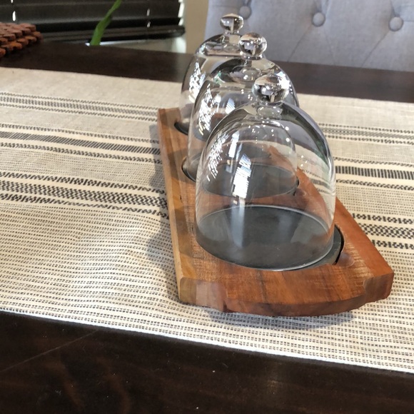 Glass Domed Wooden Serving Tray - Picture 3 of 10